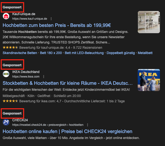 organisch vs. paid