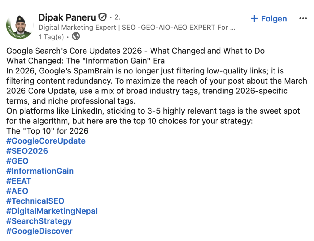 Google Core Update M&auml;rz 2026