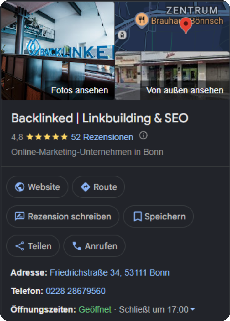 Google Knowledge Panel von Backlinked